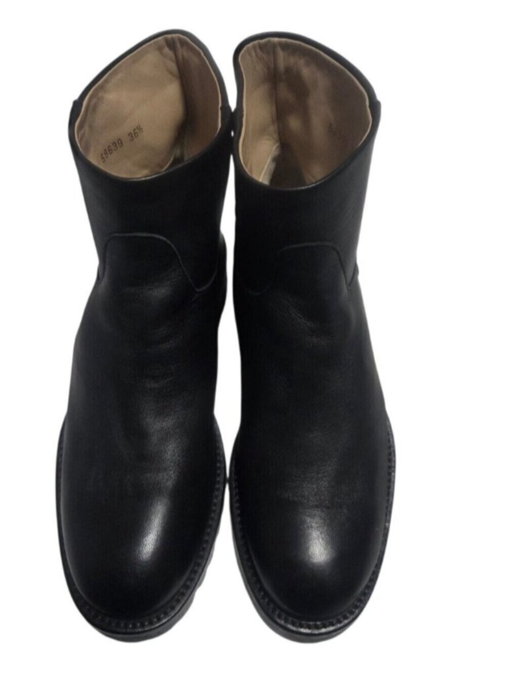 Helmut Lang #58639 Black Leather Ankle Booties